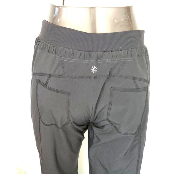 Athleta Women's Black Midtown Trouser Drawstring Hem Lined Pants Size 8 1706 - Picture 11 of 15